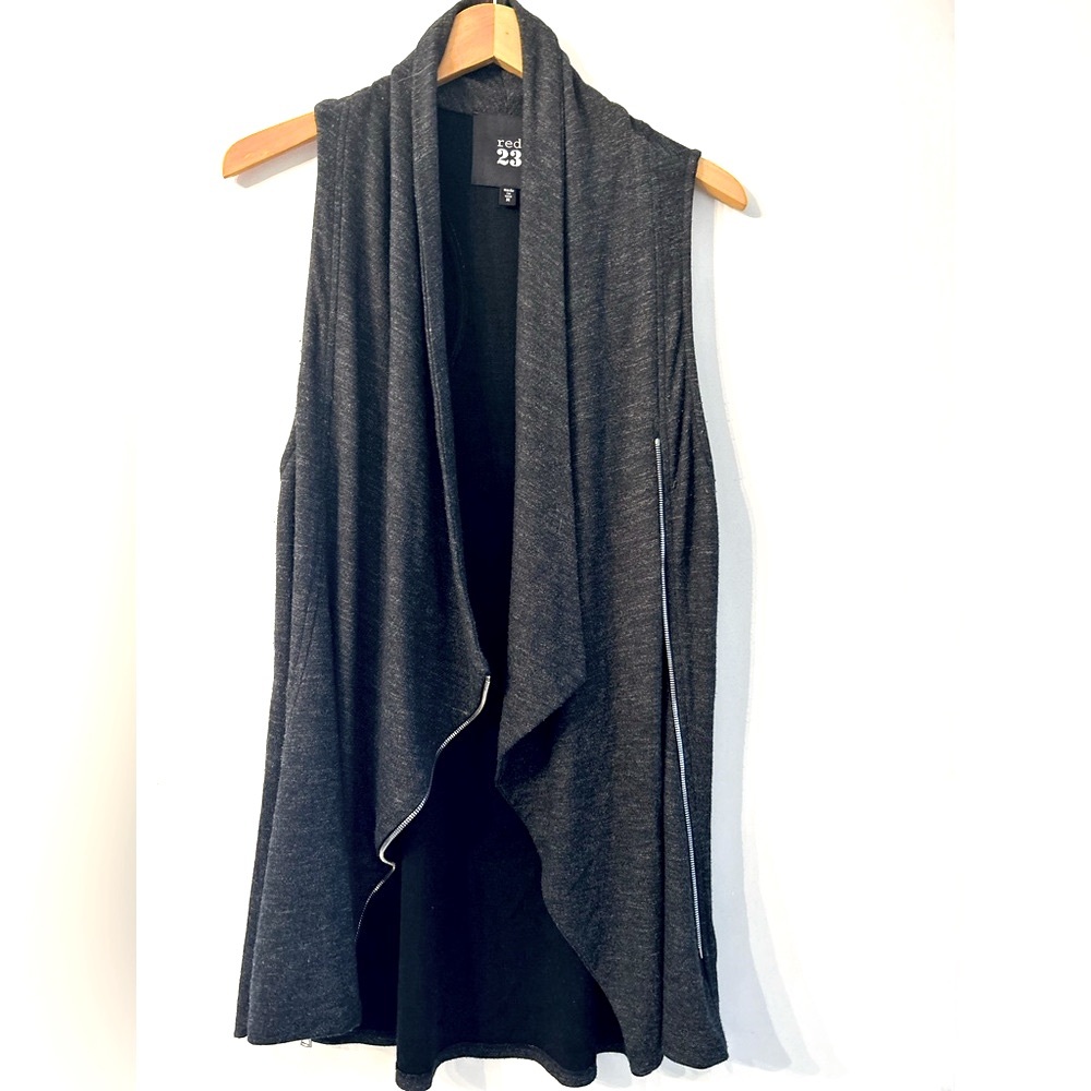Red23 Medium Dark Gray Side Zip Cowl Neck Vest